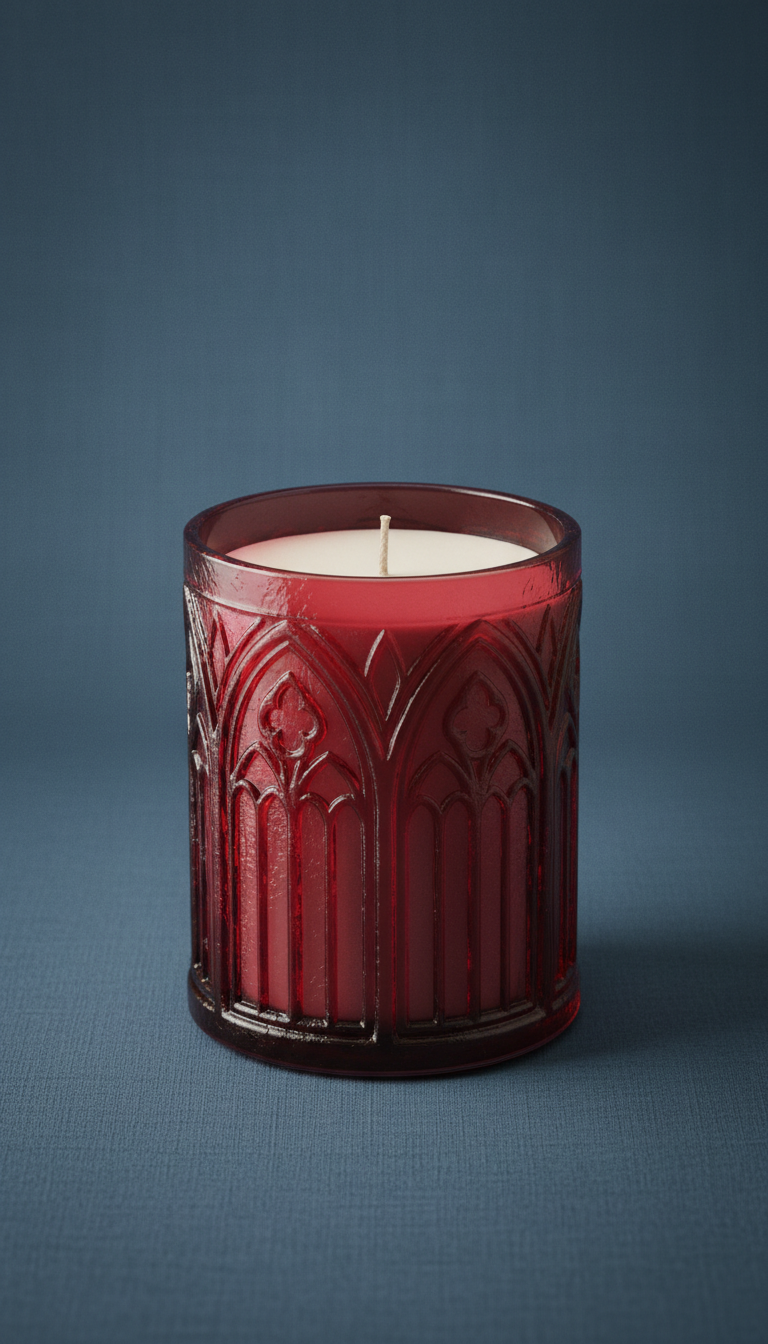 Soy Candle in Crimson Gothic Jar